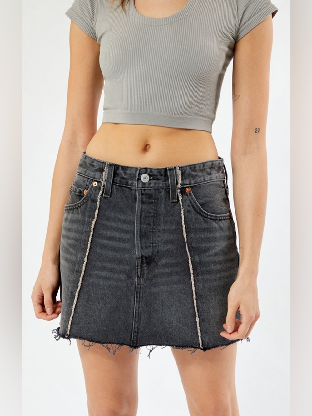 Levi's Premium Black Recrafted Icon Denim Mini Skirt 26